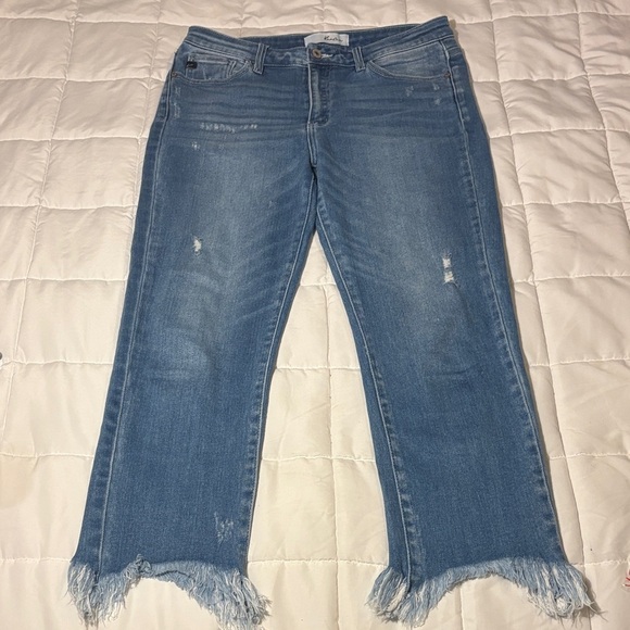 KanCan Estilo Frayed Hem Blue Sraignt Leg Jeans size 11 - Picture 1 of 10